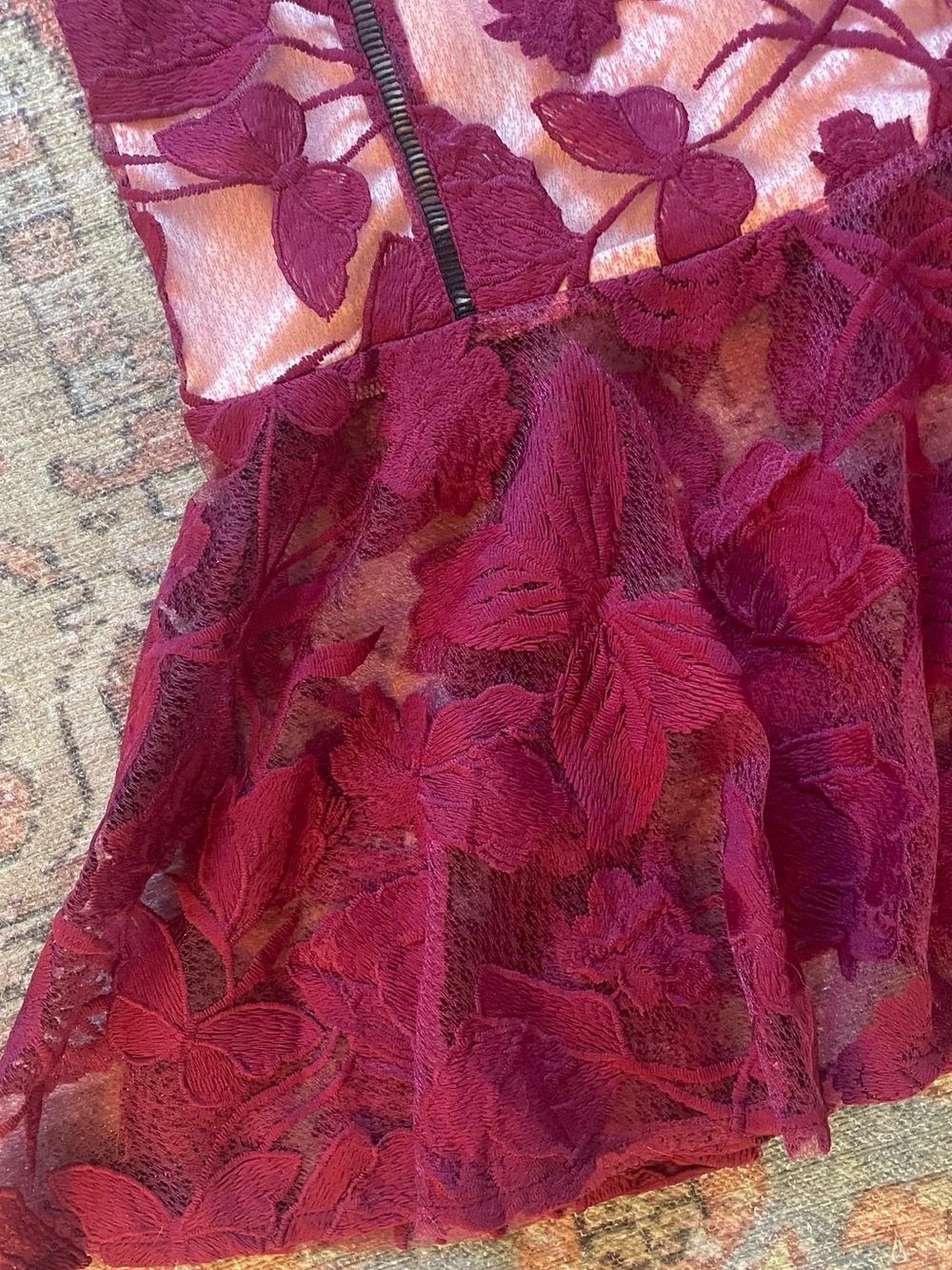 Lulus Burgundy Floral Lace Mermaid Dress - Picture 6 of 6